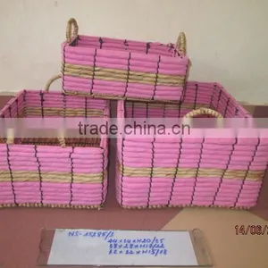 New Products! Water Hyacinth Basket/storage Basket With 2 Handle thumbnail-2