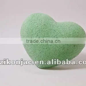 Green Tea Heart Natural Konjac Sponge thumbnail-1