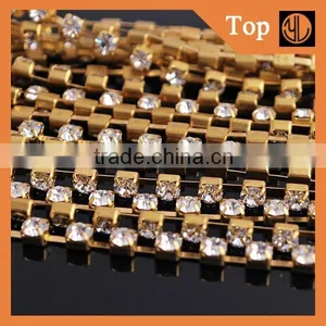 Bright Rhinestone Chain Trim Brass Cup Chain for Garment Accesories thumbnail-4