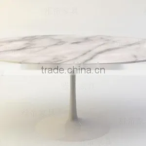 Marble Top Eero Saarinen Oval Dining Table Replica thumbnail-1