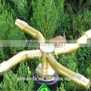 Low MOQ G1/2" Four-arm Rotating Micro Irrigation Nozzle Brass Nozzle thumbnail-1