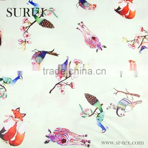 Hot Sellng Polyester Fox Printed Fabric for Dress Quality Choice thumbnail-1