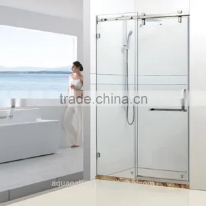 Transparent Tempered Glass Framed Bathroom Door thumbnail-4