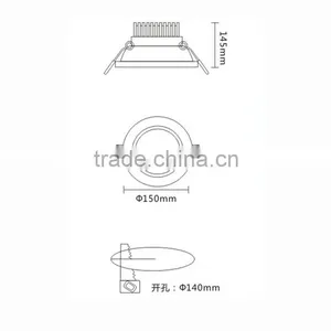 NEW Products 15W 4inch/6inch/8inch Round Recessed Led Ceiling Light thumbnail-2