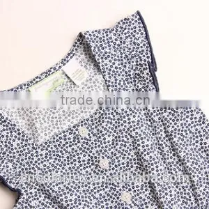 2016 Summer Hot Sale Baby Girls Lotus Leaf Sleeve Floral Romper thumbnail-3