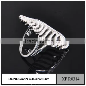 New Arrival White Gold Plated Finger Ring With AAA Zircon Diamond Stones for Women Girls thumbnail-3