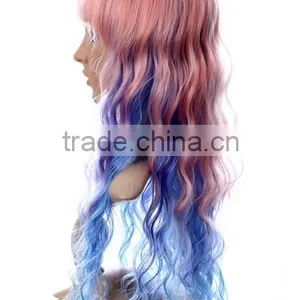 New Design Fashion Red Blond Brown Box Braid Wig Synthetic Sew in Hair Wig thumbnail-4