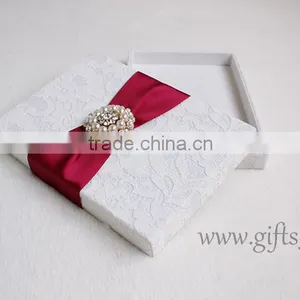 Elegant White Wedding Invitation Card Box With Professional Supplier thumbnail-6