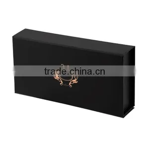 Magnetic Closure Matte Black Foldable Paper Packaging Boxes/ Flat Folding Cardboard Gift Box/ Collapsible Magnetic Box thumbnail-1