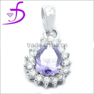 Sterling Silver Jewellery Pear Shaped Diamond Pendant thumbnail-1