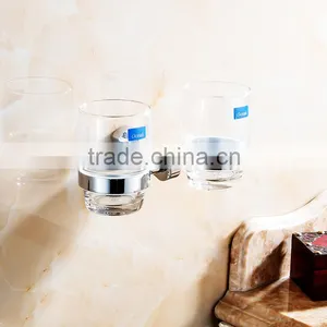 Bathroom Accessory With Brass Double Cup Holder for Hotel Family Use. thumbnail-6