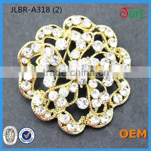 Handmade Wedding Invitations Rhinestone Artificial Flower Brooch for Women Dresses thumbnail-1
