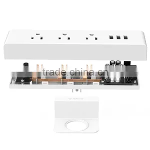 Mini USB Power Strip Travel Smart Socket 3 Outlet 3 USB PORT With Stand for Phone and Ipad thumbnail-4