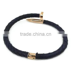 TOP QUALITY Stainless Steel Python Nail Bracelet 18K Gold Plated Women Jewelry Nail Screw Cuff Bangle thumbnail-4