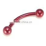 Red Line Titanium Anodized Eyebrow Jewelry Body Piercing Jewelry thumbnail-1