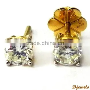 Solitaire Diamond Earrings, Diamond Stud Earrings, Dimaond Jewelry thumbnail-1