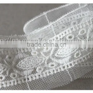 Garment Decoration 4cm White Net Embroidery Lace Trim on Wholesale thumbnail-6