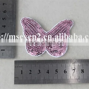 Good Looking Pink Butterfly Woven Embroidery Patch in Sequin Material for Sale thumbnail-6