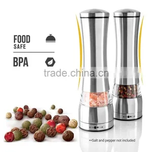 Stainless Steel Salt And Pepper Grinder Set Shakers With Adjustable Ceramic Grinder thumbnail-1