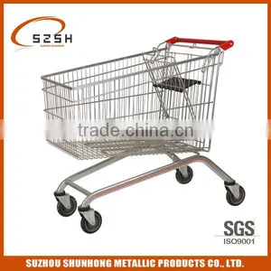 Four Wheels Trolley for Supermarket With Kid Seat thumbnail-5