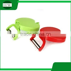 Plastic Stainless Steel Apple Shaped Collapsible Folding Foldable Fruit Vegetable Zester Peeler thumbnail-5