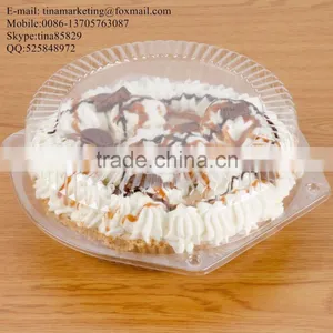 10" Hinged OPS Plastic Deep Pie Container, Plastic Clamshell Round Hinged Cake Container thumbnail-1