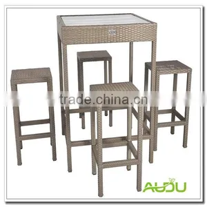 Audu Cheap Bar Table Sets/Grey Rattan Cheap 4 Persons Bar Table thumbnail-1