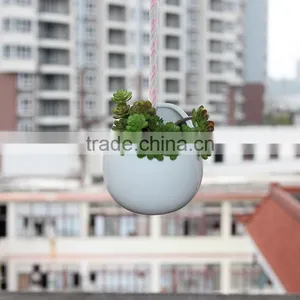 Desktop or Hanging Simple Decoration Succulent Pot Ceramic Planter thumbnail-1