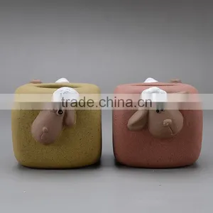 Choi Sand Pottery Crafts Cartoon Animal Small Ceramic Flower Pots thumbnail-1