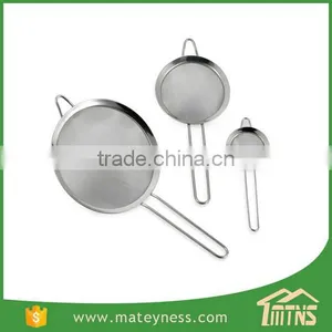 Set of 3 Fine Mesh Stainless Steel Strainer Colander thumbnail-1