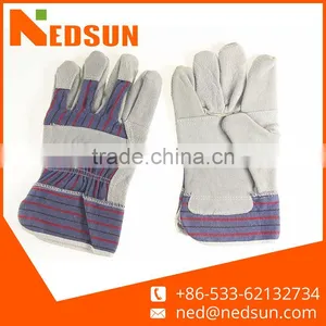 Protection Patched Construction Cow Split Leather Safety Gloves thumbnail-1