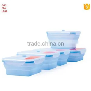 Food Grade Portable Convenient Collapsible Houseware Silicone Foldable Lunch Box thumbnail-3