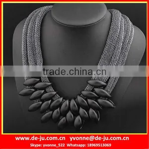 Statement Strand Black Metal Chain Necklace thumbnail-1