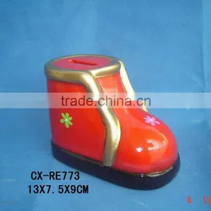 Pottery Painting Shoes Design Saving Bank thumbnail-1