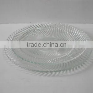 Eco-friendly Glass Crystal Plate of Tableware With Stripe thumbnail-1