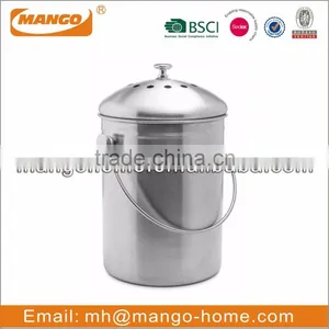 Stainless Steel Metal Indoor Compost Bin thumbnail-3