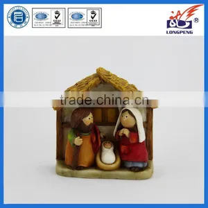 Wholesale Resin Holy Family With Stable for Religious Decoration thumbnail-1