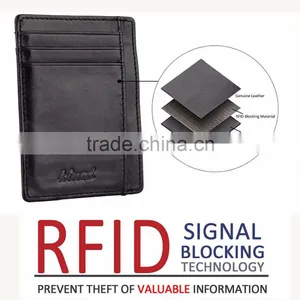 RFID Genuine Leather ID Business Credit Card Holder Italian Vegetable Tanned Leather Durable Ultra Multiple Slim thumbnail-2