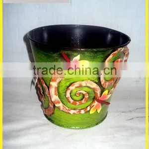 Metal Flower Pot Garden Home With 3D Metal Application Iron Flower Pot Stand thumbnail-3
