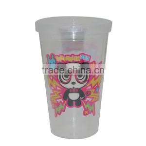 16oz Plastic Coffee Tumbler With Straw thumbnail-1