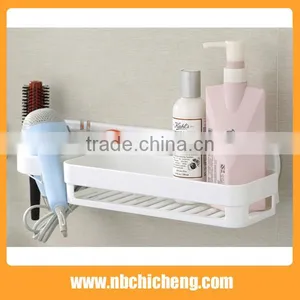 Plastic Bath Shelf Wall Mounted Storage Shelf Bath Accessories Rack thumbnail-2