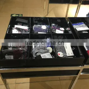 6 Grid Black Acrylic Socks Storage Box thumbnail-3