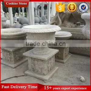 Natural Yellow Granite Flower Pot For Garden Decoration thumbnail-2
