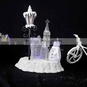 Acrylic Color Changing Snowman & Church Led Lamp Decorations Supplier thumbnail-4