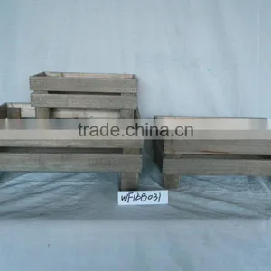 Garden Decorative Wooden Flower Pot With Blackboard thumbnail-4