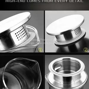 Big Volume Glass Bottle Glass Jug Glass Decanter With Memtal Cap for Kitchen Resturant and Hotel thumbnail-3