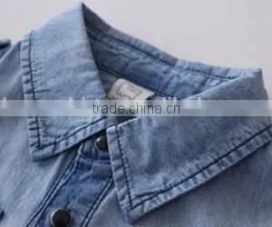 2015 Latest Shirt Designs for Boys Short Sleeve Denim Shirts for Boys Cowboy Shirt for Boys thumbnail-3