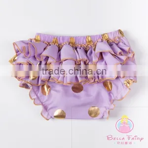 Wholesale Baby Ruffle Shorts Children's Clothing Gold Polka Dot Baby Bloomer thumbnail-6