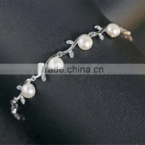 Natural Style Olive Branch 925 Sterling Silver Bracelet for Women thumbnail-2
