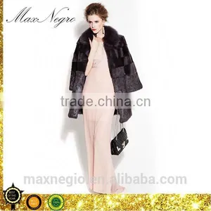 Red Wine Color Rex Rabbit Fur Pattern of Natural Fur Coats thumbnail-1